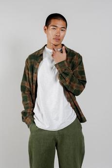 SANTI Organic Cotton Flannel Shirt - Green Check via KOMODO