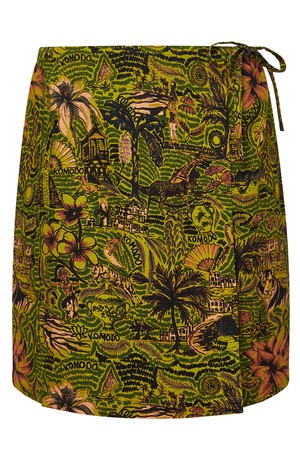 SOLSTICE - Organic Cotton Skirt Tropical Print Green from KOMODO
