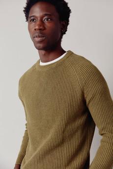 SERGIO - Organic Cotton Jumper Khaki via KOMODO