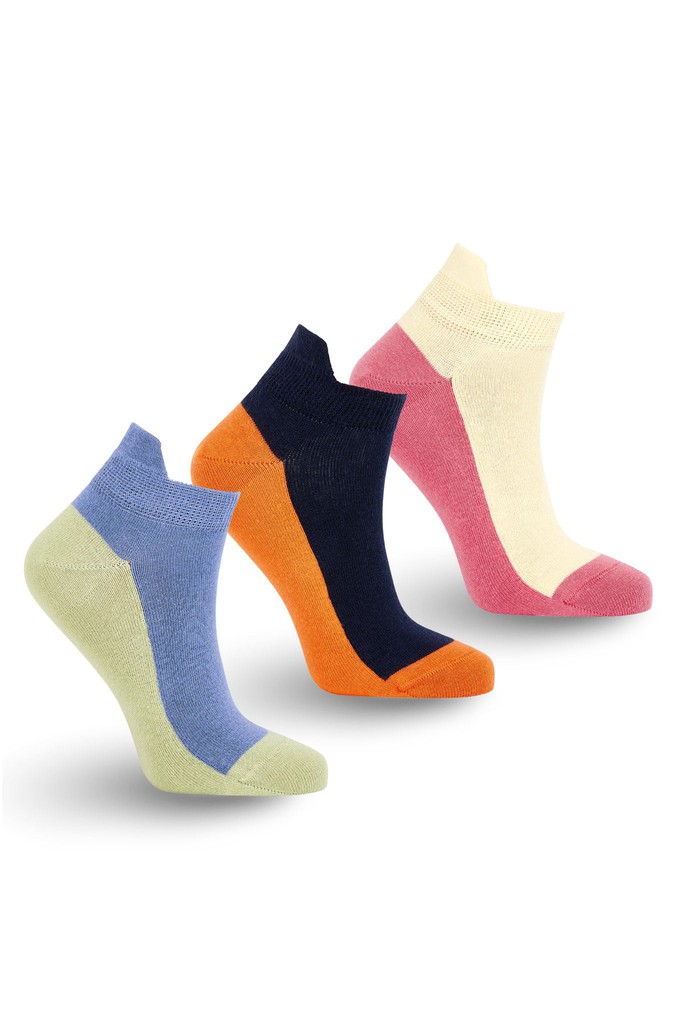 PUNCHY ANKLE Multi x3 Boxset - Organic Cotton Socks from KOMODO