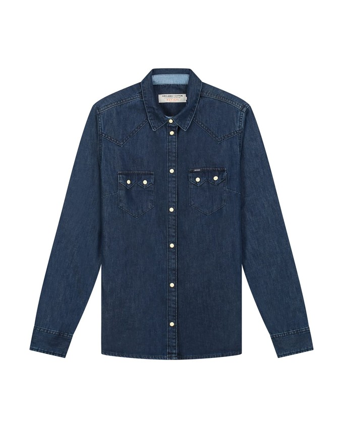 Sawtooth Shirt Worker Blue WOMEN from Kuyichi