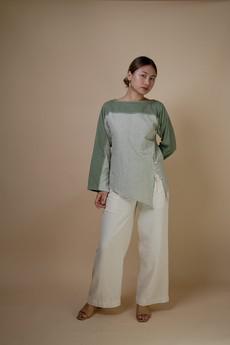 Meadows Asymmetric Blouse via Lafaani