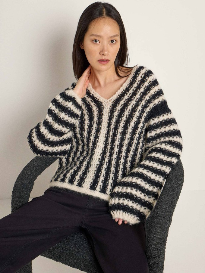 Striped v-neck jumper from LANIUS