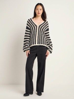 Striped v-neck jumper from LANIUS