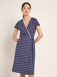 Wrap dress with stripes (GOTS) via LANIUS