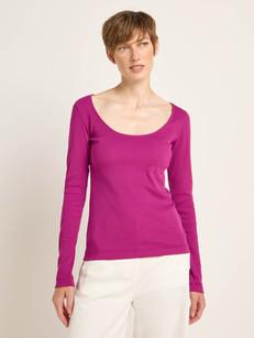 Long-sleeved shirt with deep neckline (GOTS) via LANIUS