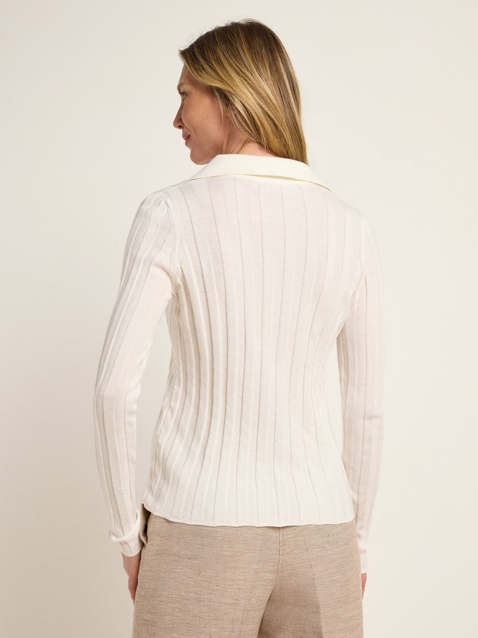 Ribbed sweater with Polo-K GOTS from LANIUS