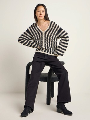 Striped sweater V-neck from LANIUS