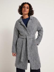 Coat with tie belt via LANIUS