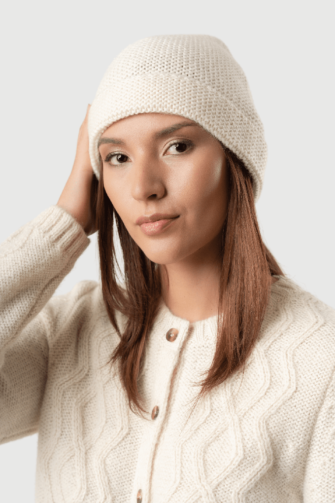 Knitted Alpaca Beanie Hat from Lavender Hill Clothing