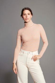 Striped Cotton Roll Neck via Lavender Hill Clothing