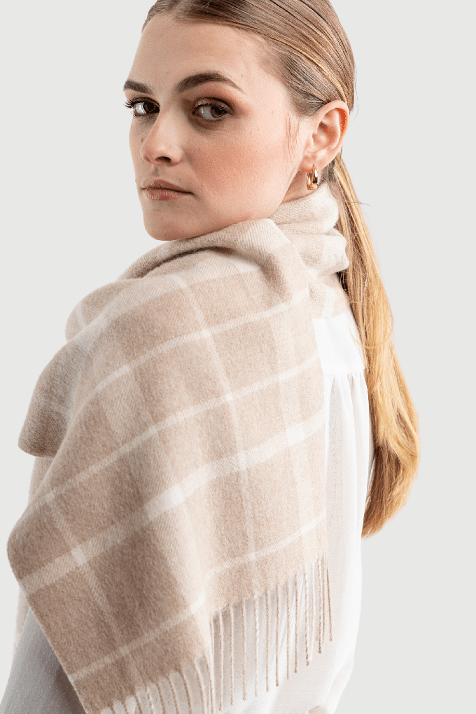 Alpaca Plaid Scarf from Lavender Hill Clothing