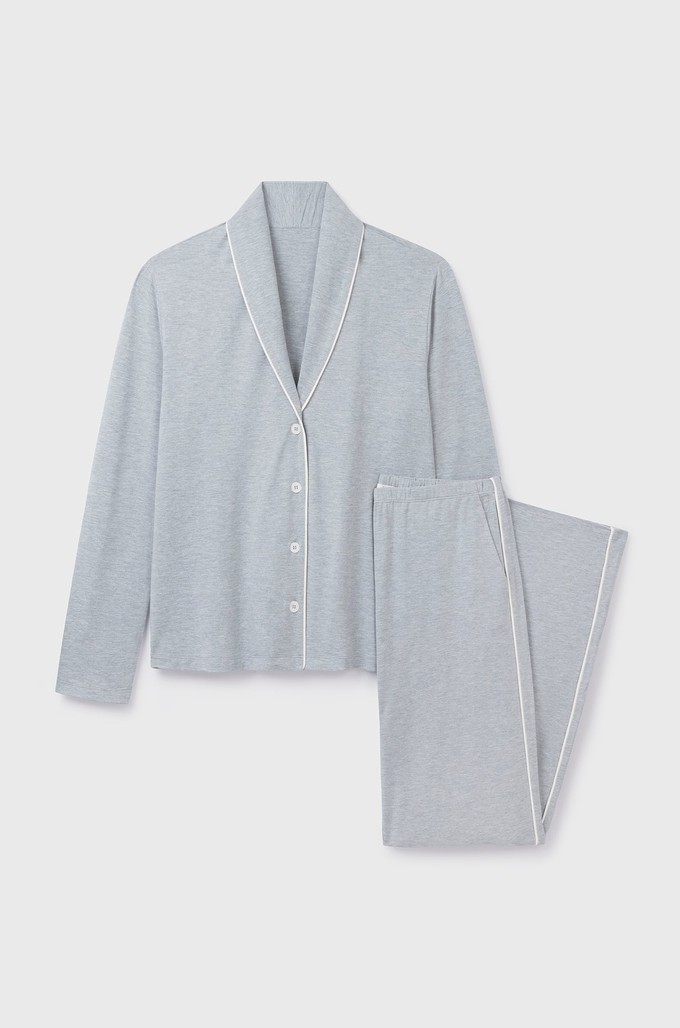 Shawl Collared Pyjama Set from Lavender Hill Clothing