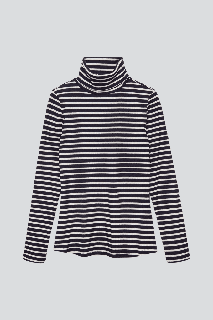 Striped Cotton Roll Neck from Lavender Hill Clothing