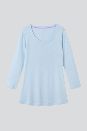 3/4 Sleeve Scoop Neck Cotton Modal Blend T-Shirt from Lavender Hill Clothing