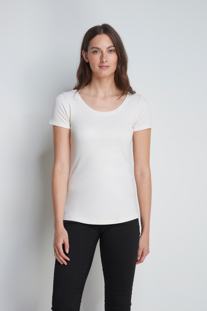 Scoop Neck Cotton Modal Blend T-shirt from Lavender Hill Clothing