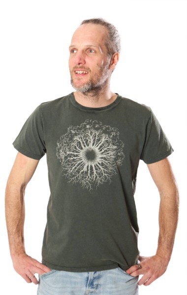 Fairwear Organic Shirt Men Stone Washed Green WoodenIris from Life-Tree