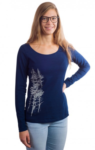 Fairwear Organic Longsleeve Women Denim Blue Fichtenwald from Life-Tree