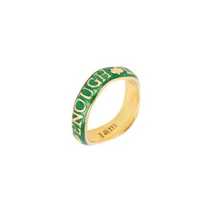 Enough Affirmation Stacking Ring Green from Loft & Daughter