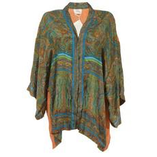 If Saris Could Talk Kimono- Emerald Paisley Surprise via Loft & Daughter