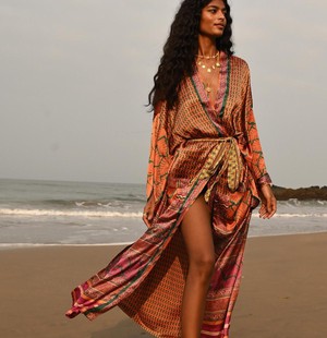 If Saris Could Talk Maxi Kimono- Floral Whisper from Loft & Daughter