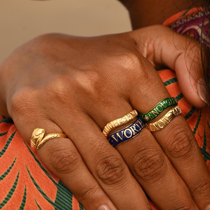 Worthy Affirmation Stacking Ring Silver from Loft & Daughter