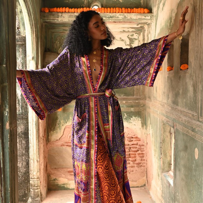 If Saris Could Talk Maxi Kimono- Udaipur Dream from Loft & Daughter