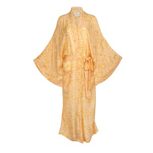 Silk Eco Print Maxi Kimono- Antique Peach from Loft & Daughter