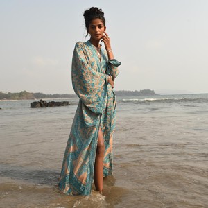 If Saris Could Talk Maxi Kimono- Paradise Island from Loft & Daughter