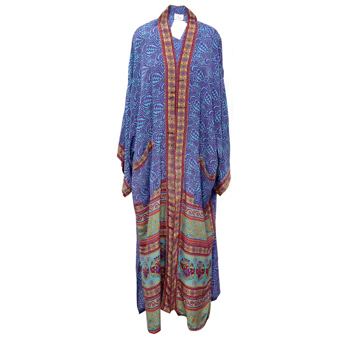 If Saris Could Talk Maxi Kimono- Blue Bohemia from Loft & Daughter