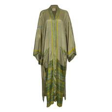 If Saris Could Talk Maxi Kimono- Saffron Floral Border via Loft & Daughter