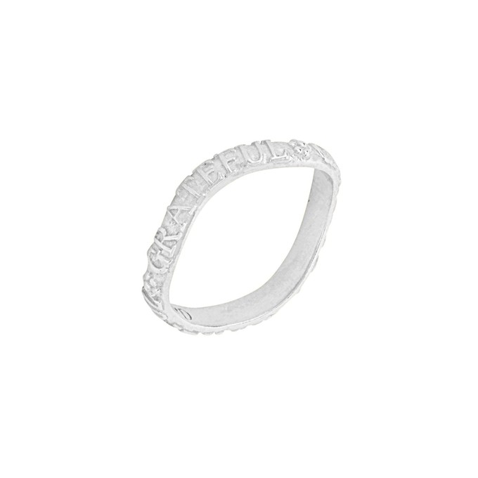 Grateful Affirmation Stacking Ring Silver from Loft & Daughter