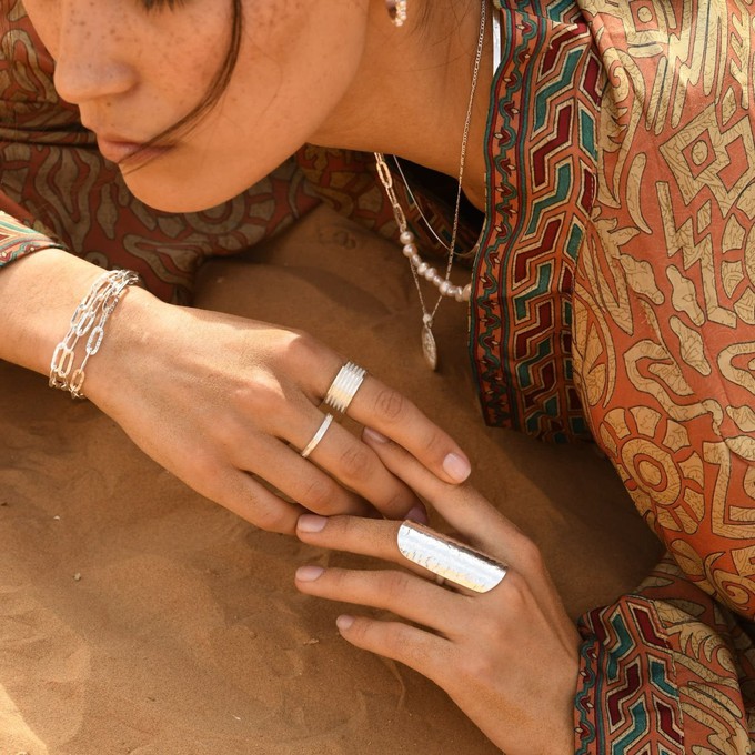 Hammered Anjuna Ring Silver Prototype -Outlet from Loft & Daughter