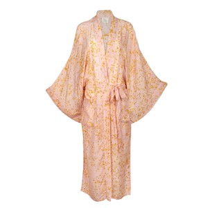 Silk Eco Print Maxi Kimono- Pink Quartz from Loft & Daughter