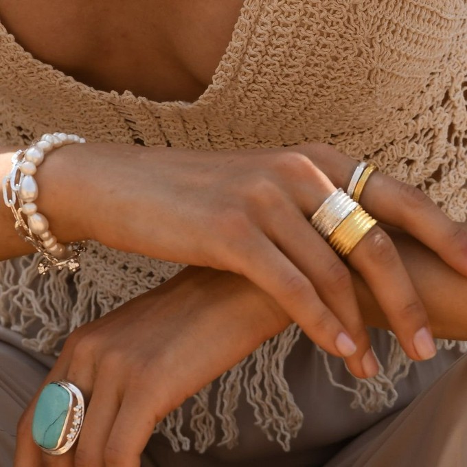 Skinny Relic Stacking Ring Gold Vermeil from Loft & Daughter