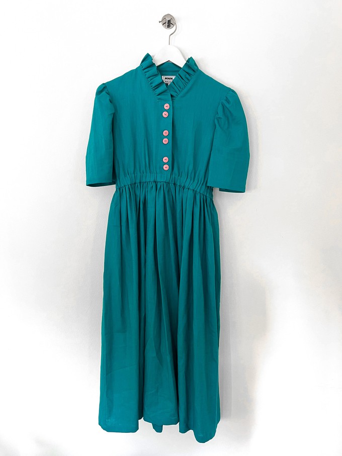 Eleonora Dark Green Linen Dress from Masha Maria