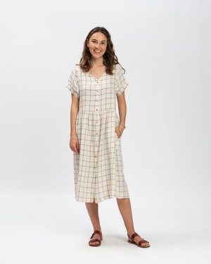 Linen Midi Dress blue net from Matona