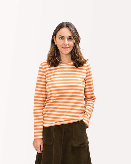 Round Neck Longsleeve oyster-caramel from Matona