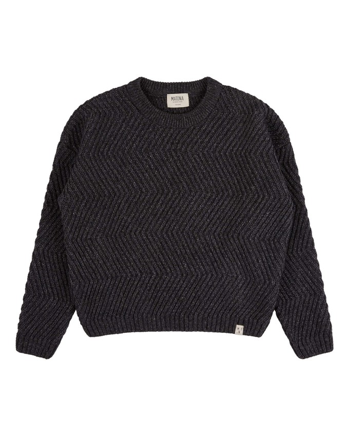 Round Neck Sweater graphite from Matona