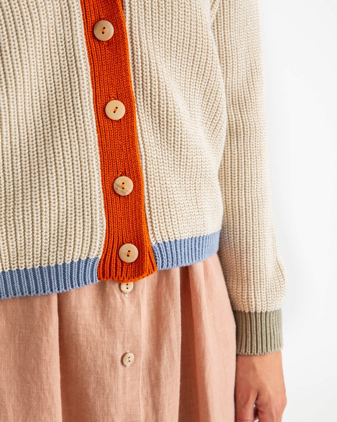 Color Block Cardigan oyster from Matona