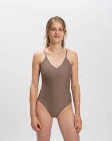 V-Neck Bathing Suit taupe via Matona