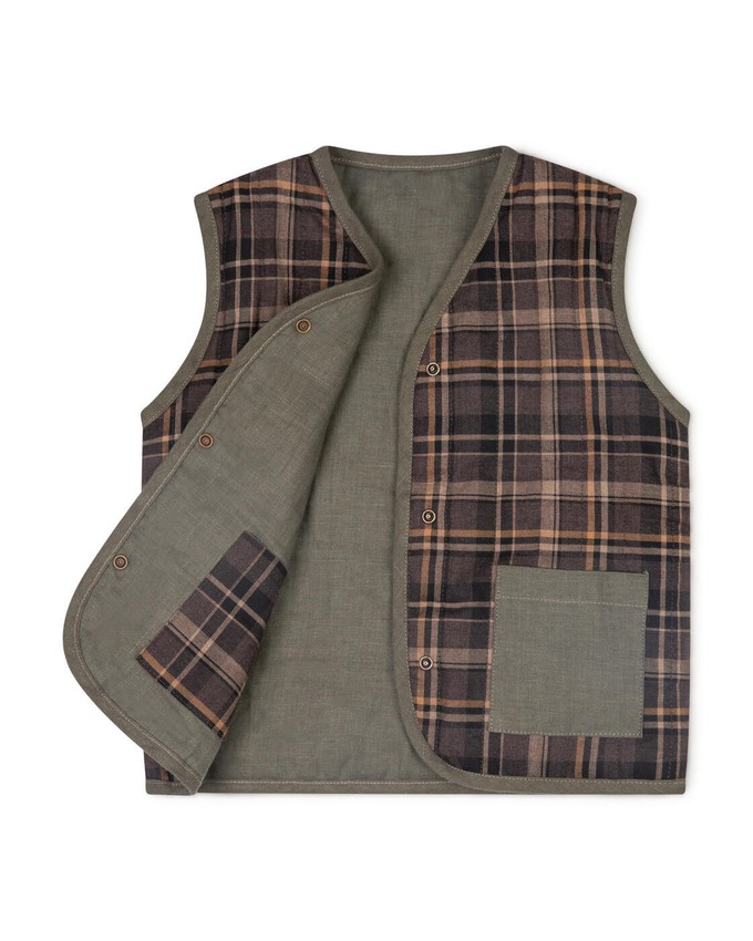 Reversible Vest dark tartan from Matona