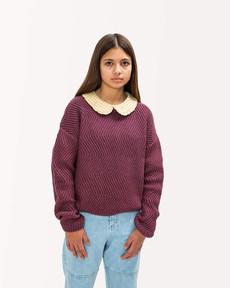 Round Neck Sweater berry via Matona