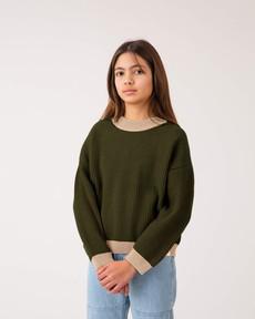 Mock Neck Sweater loden green via Matona