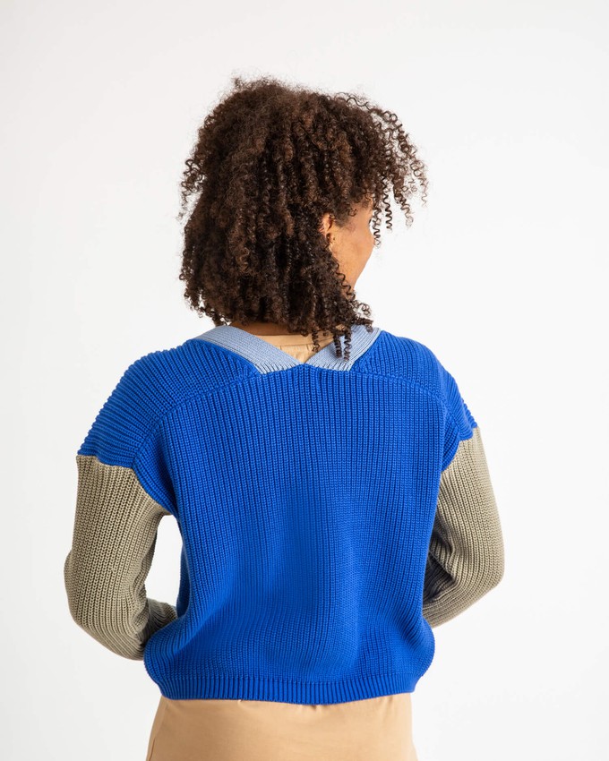 Color Block Cardigan cobalt from Matona