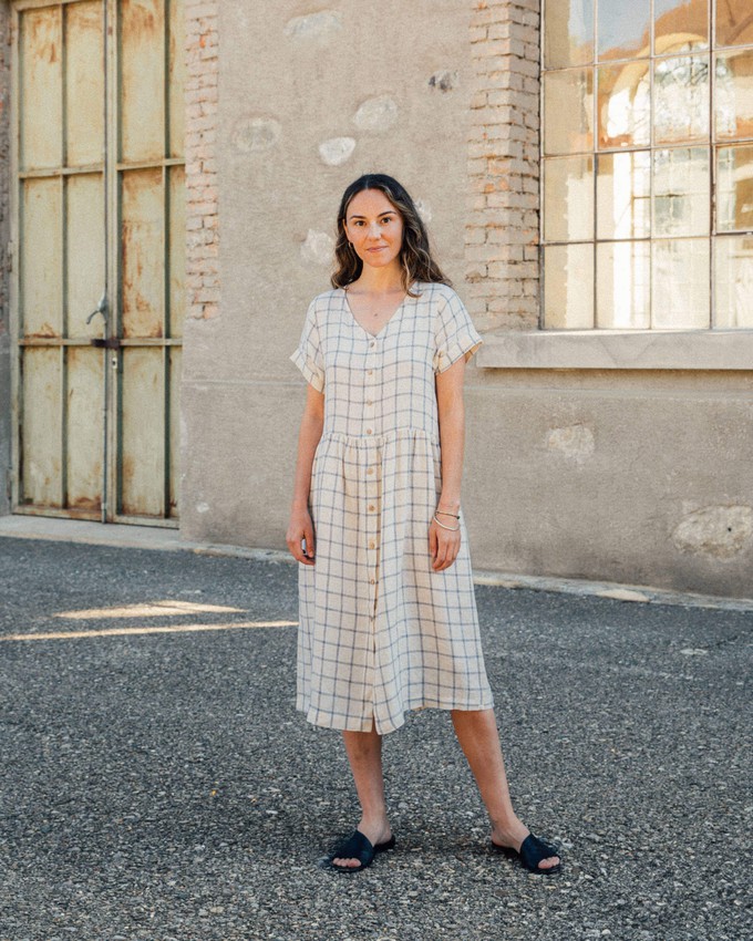 Linen Midi Dress blue net from Matona