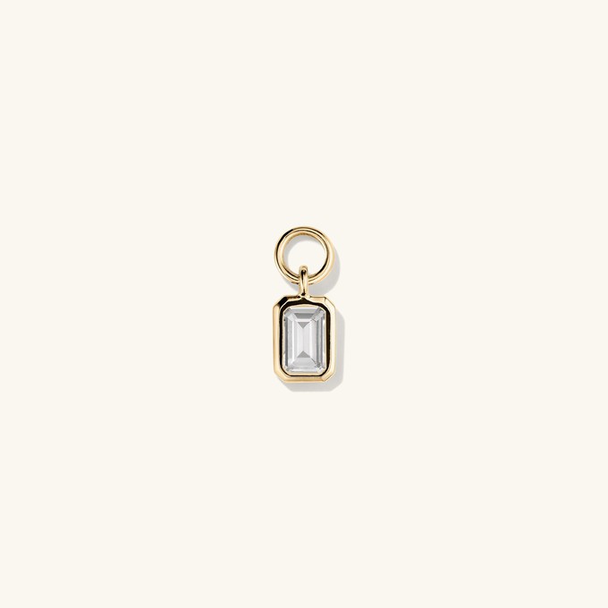 Single Emerald Cut Gemstone Hoop Charm from Mejuri