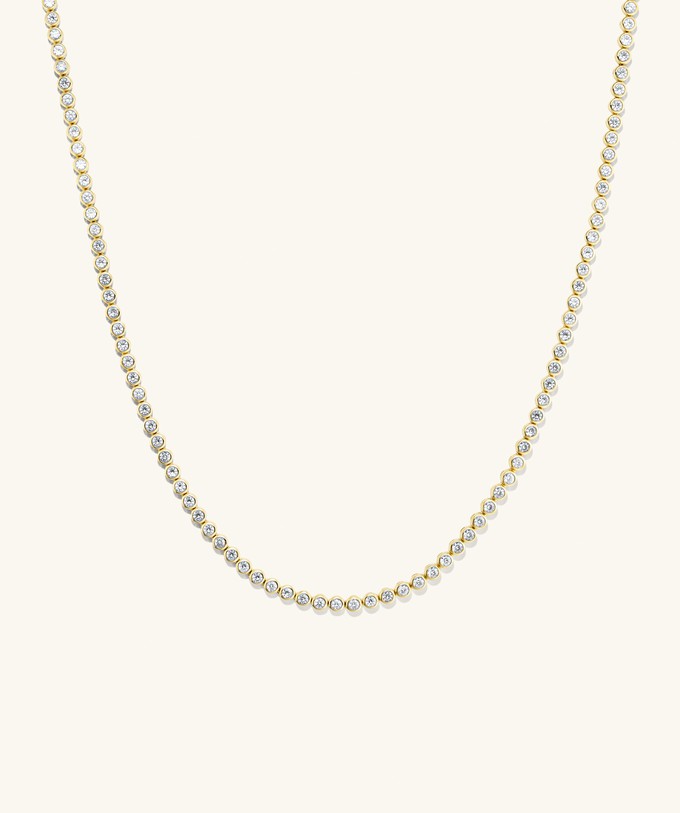 Zadie Bezel Lab Grown Sapphire Tennis Necklace from Mejuri