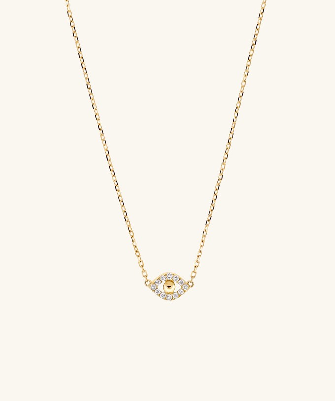 PavÃ© Diamond Evil Eye Necklace from Mejuri