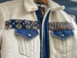 Upcycled Faux Shearling Levi Denim Jacket from MPIRA